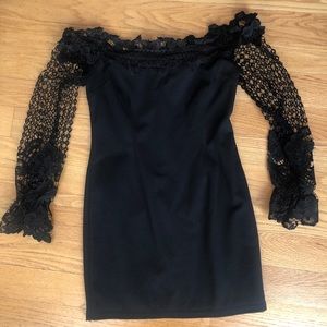 Off the shoulder black dress